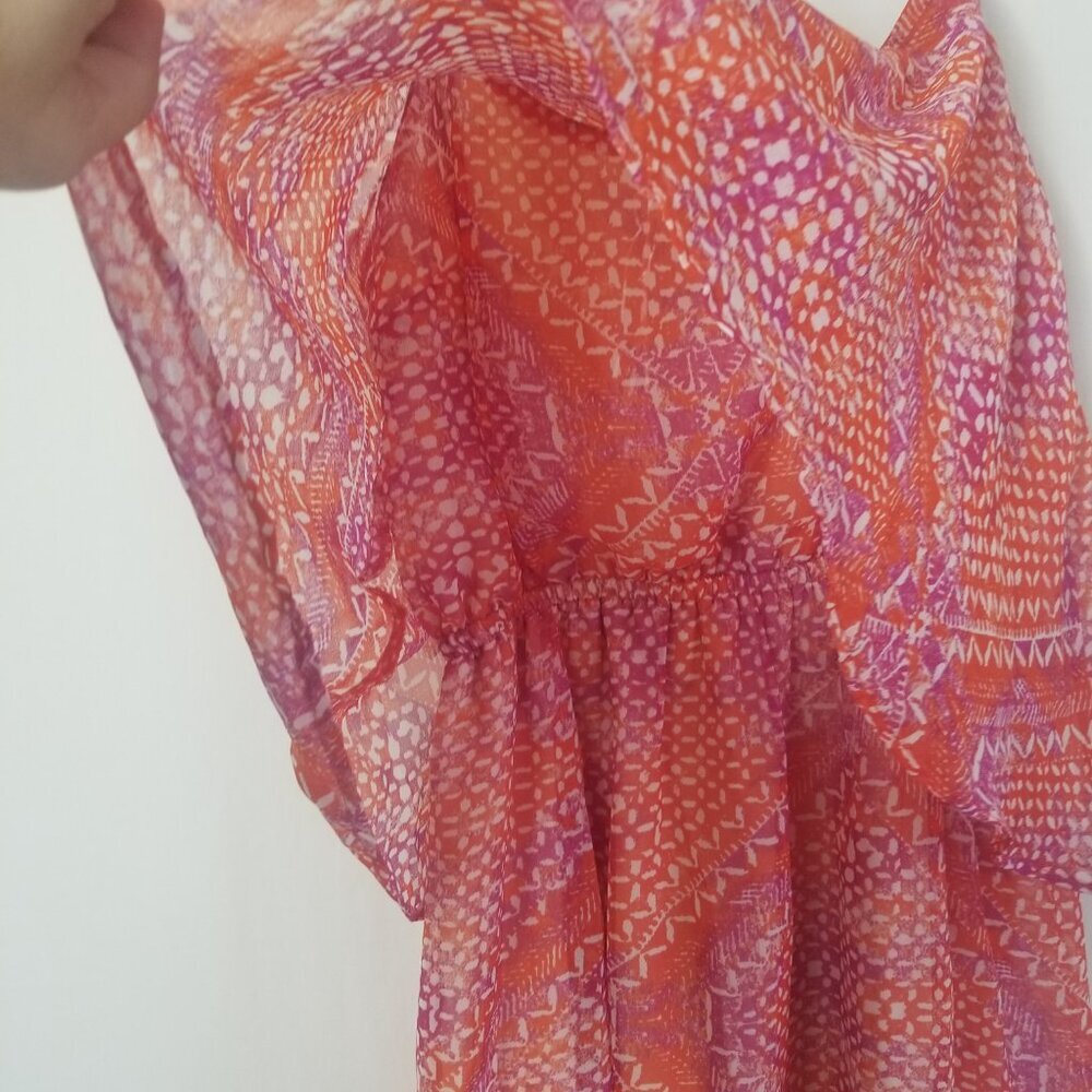 Ecote Pink and Purple and white Mini Dress spaghetti straps women size M (339) - Picture 9 of 15